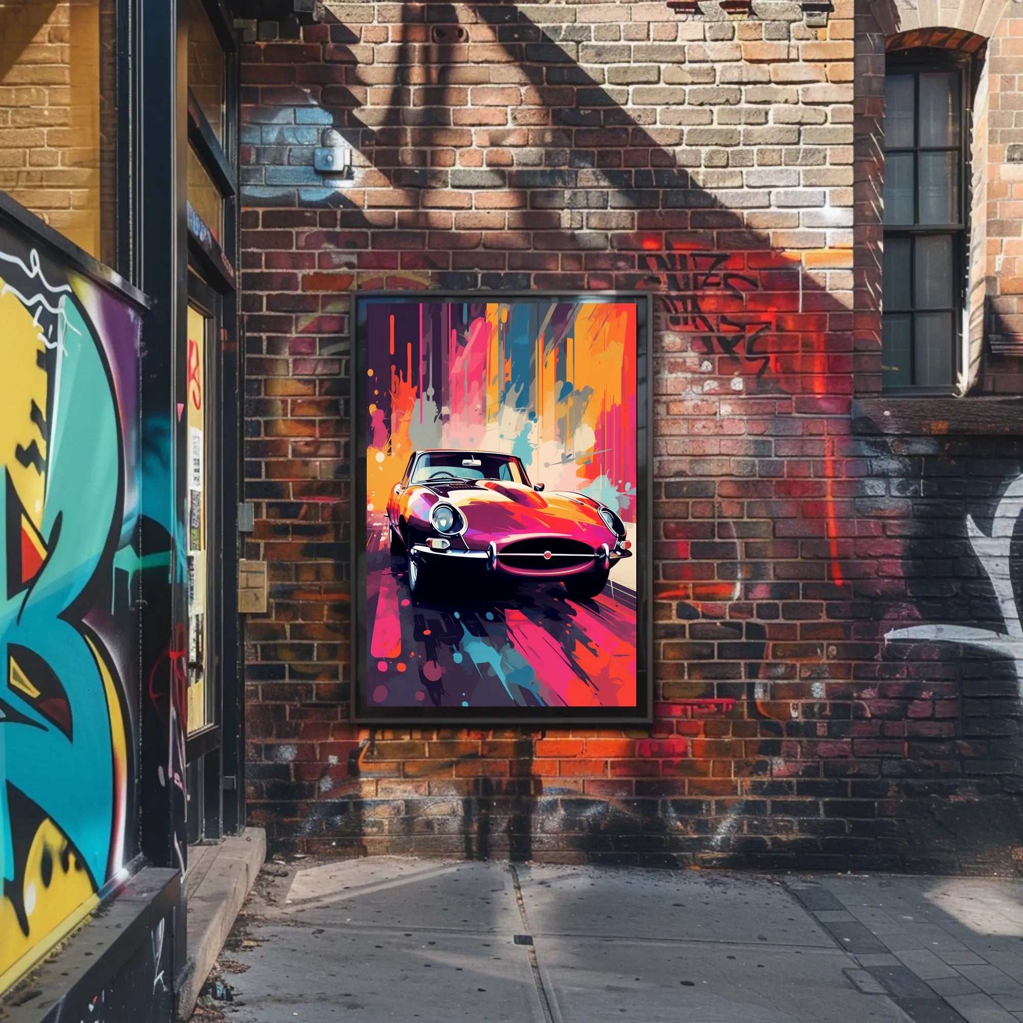 Vibrant Classic Car Art Poster