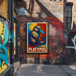 Vibrant Platypus Mosaic Poster