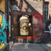 Festive Snow Leopard Poster