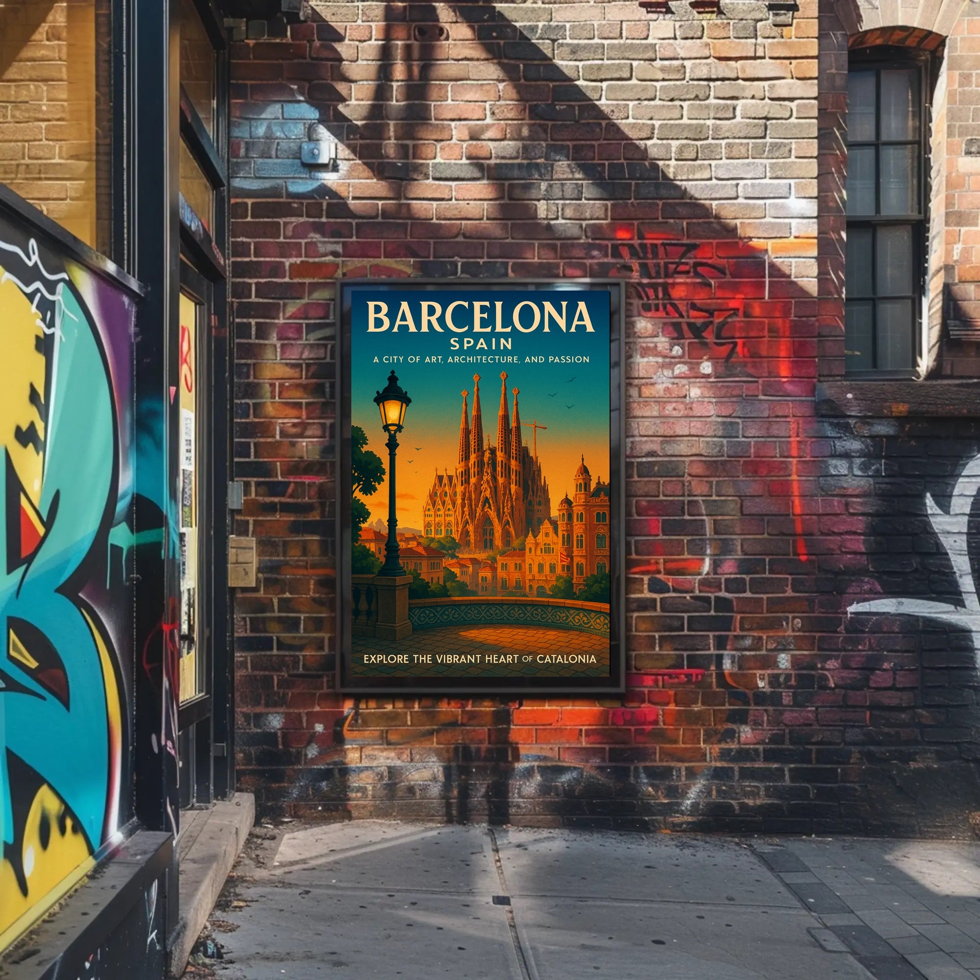 Barcelona Travel Poster Modern Art And Architecture