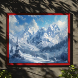 Majestic Winter Mountains Poster