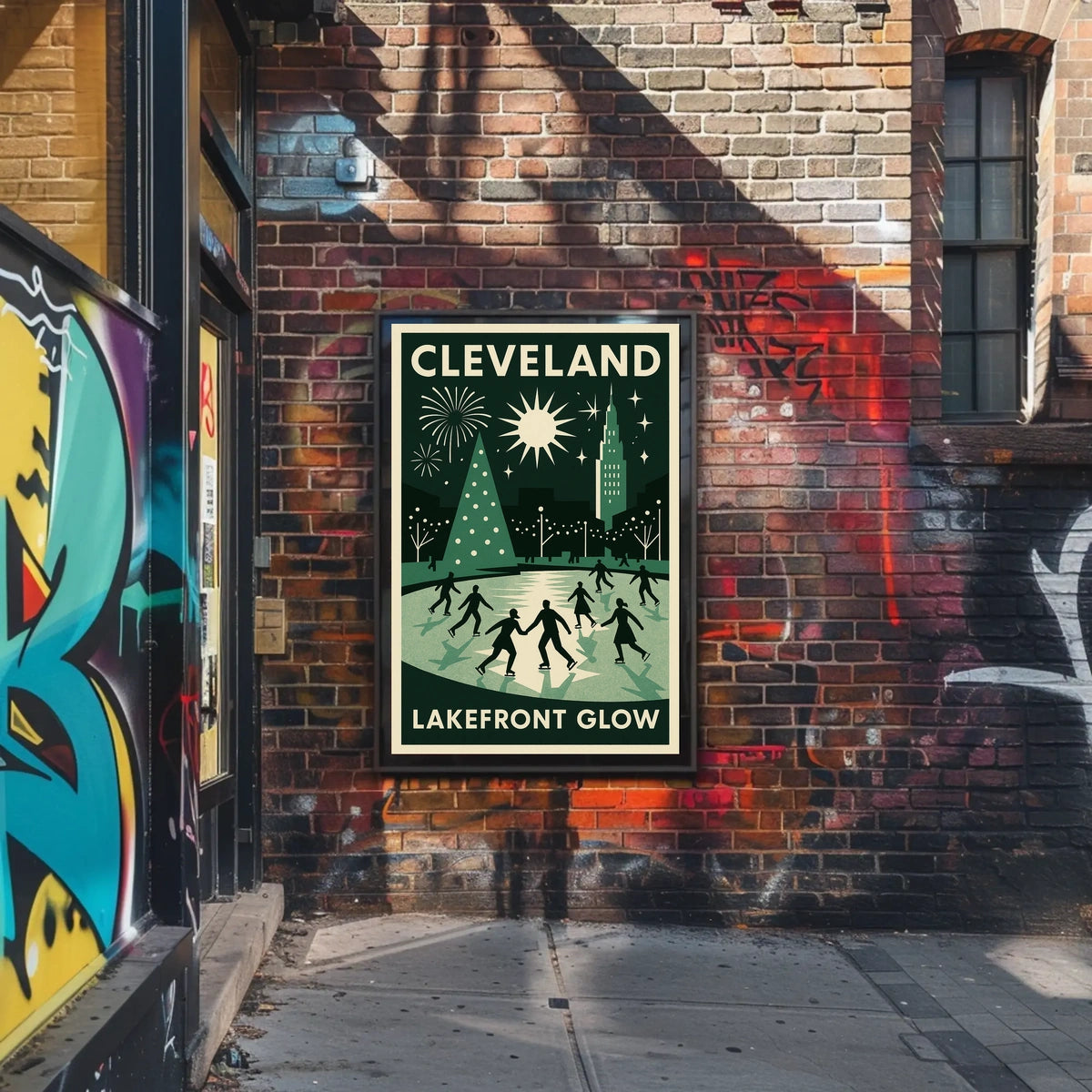 Cleveland Lakefront Glow Poster