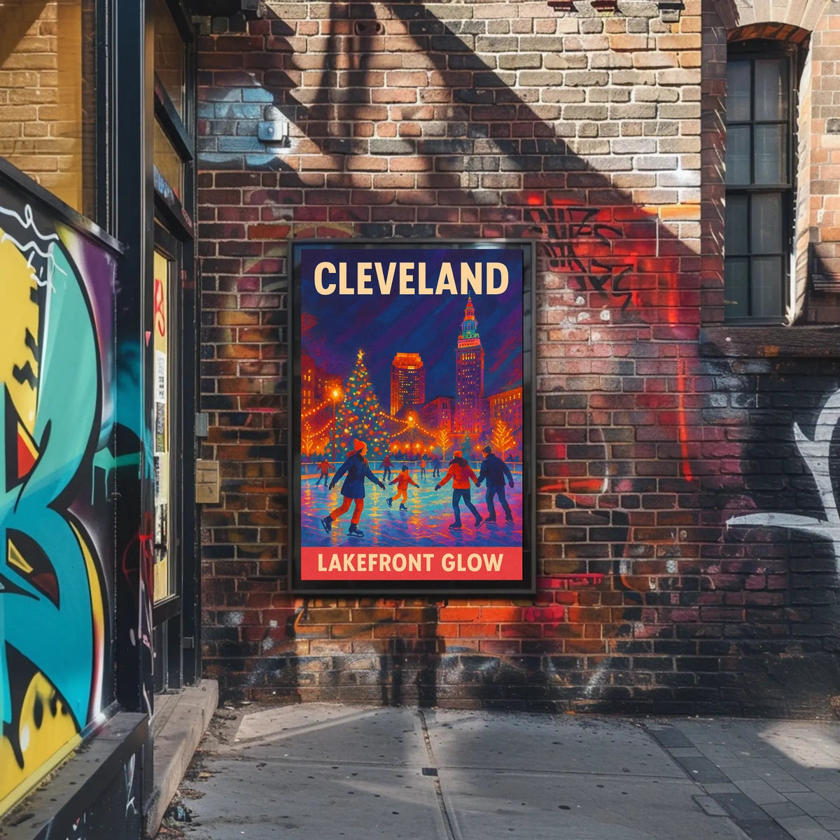 Cleveland Lakefront Glow Poster