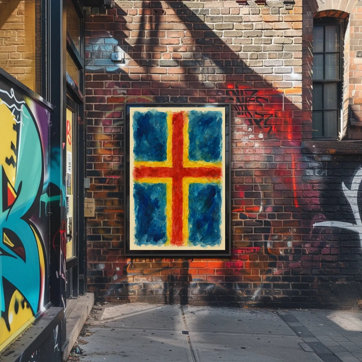 Nordic Cross Watercolor Poster