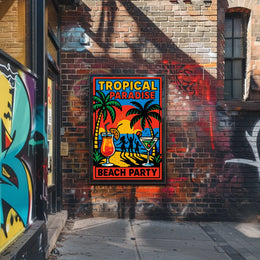 Tropical Paradise Beach Party Poster