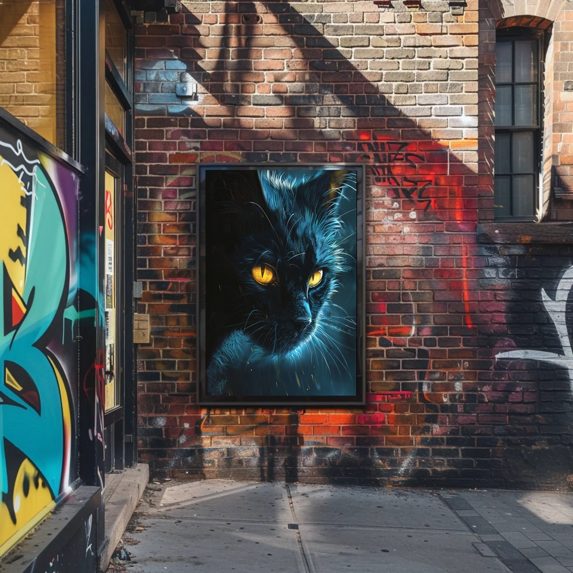 Enigmatic Feline Art Print Poster for Home Decor PosterGoat