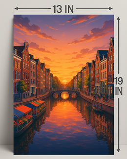 Sunset Over the Canal Poster PosterGoat