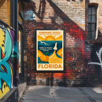 Florida's Vibrant Tribute: Retro Travel Poster