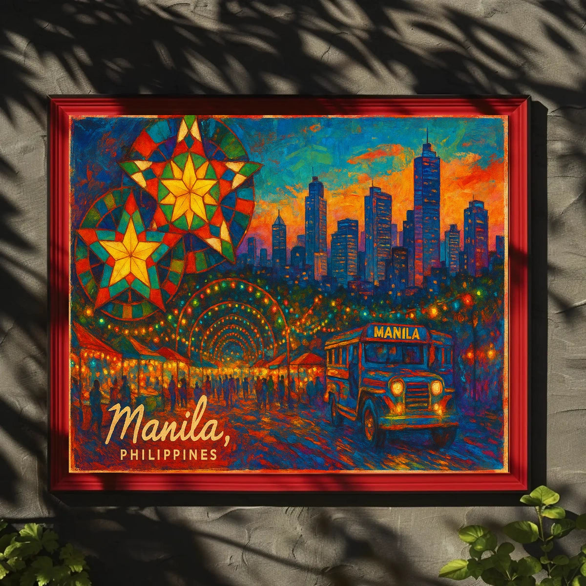 Manila, Philippines Vibrant Cityscape Poster