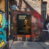 Abraham Lincoln 3D Portrait with Patriotic Quote Historical Poster PosterGoat
