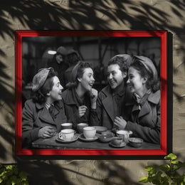 Vintage Café Gathering: Timeless Friendship Poster