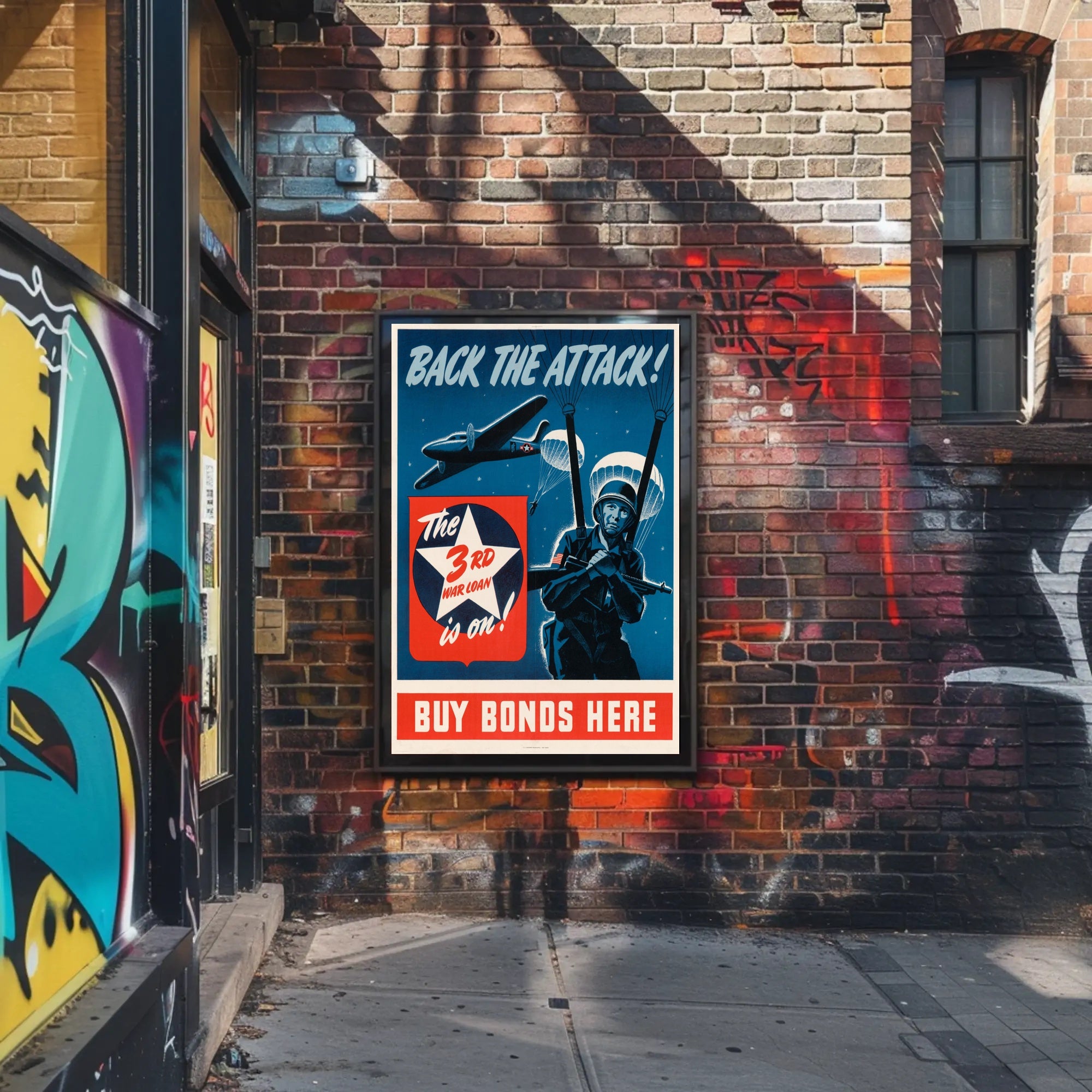 Back the Attack! Buy War Bonds Poster PosterGoat