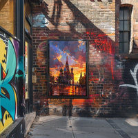 Saint Basil's Cathedral Impressionistic Sunset Poster
