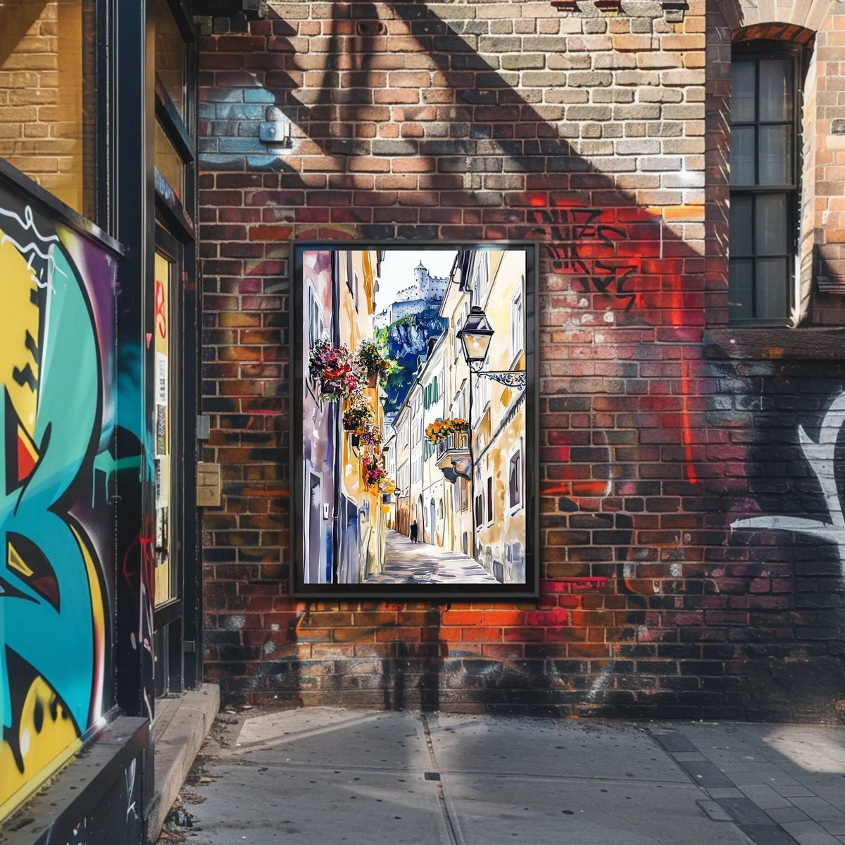 Austria Salzburg Old Town with Fortress Poster