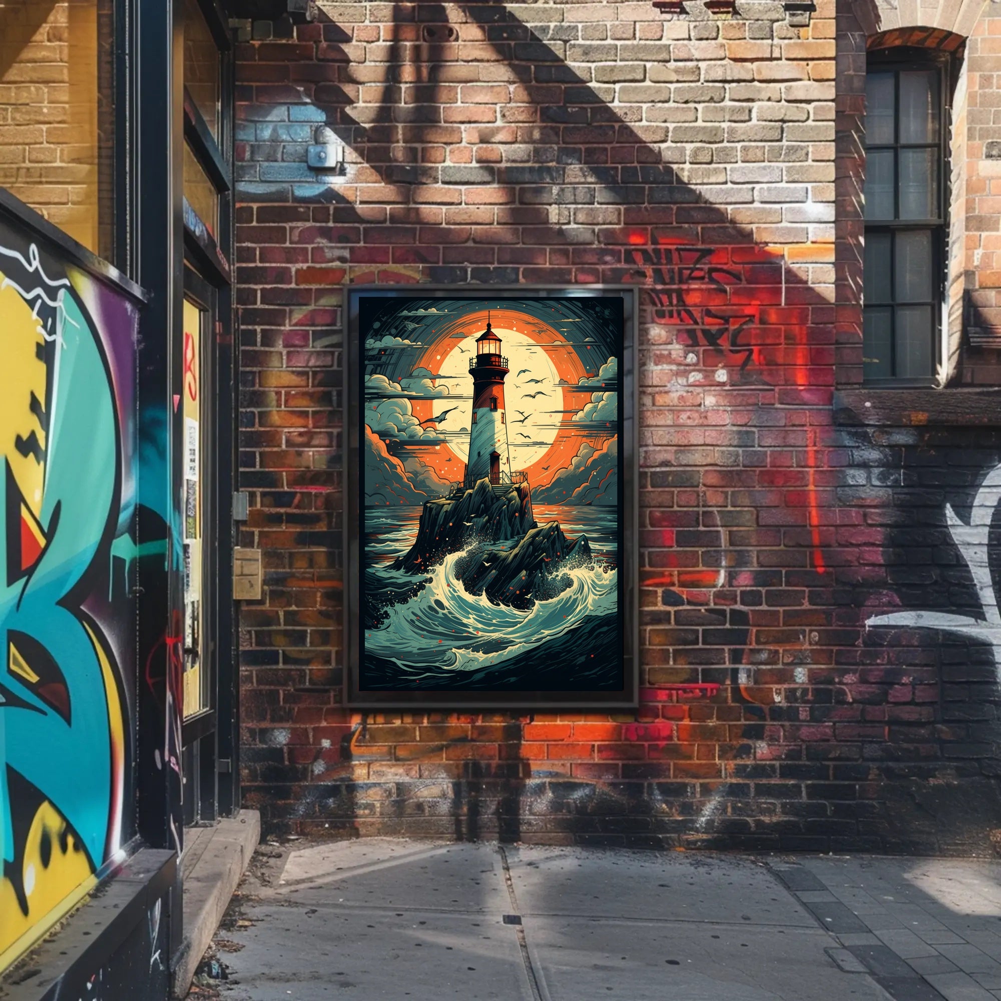 Lighthouse At Sea Poster PosterGoat