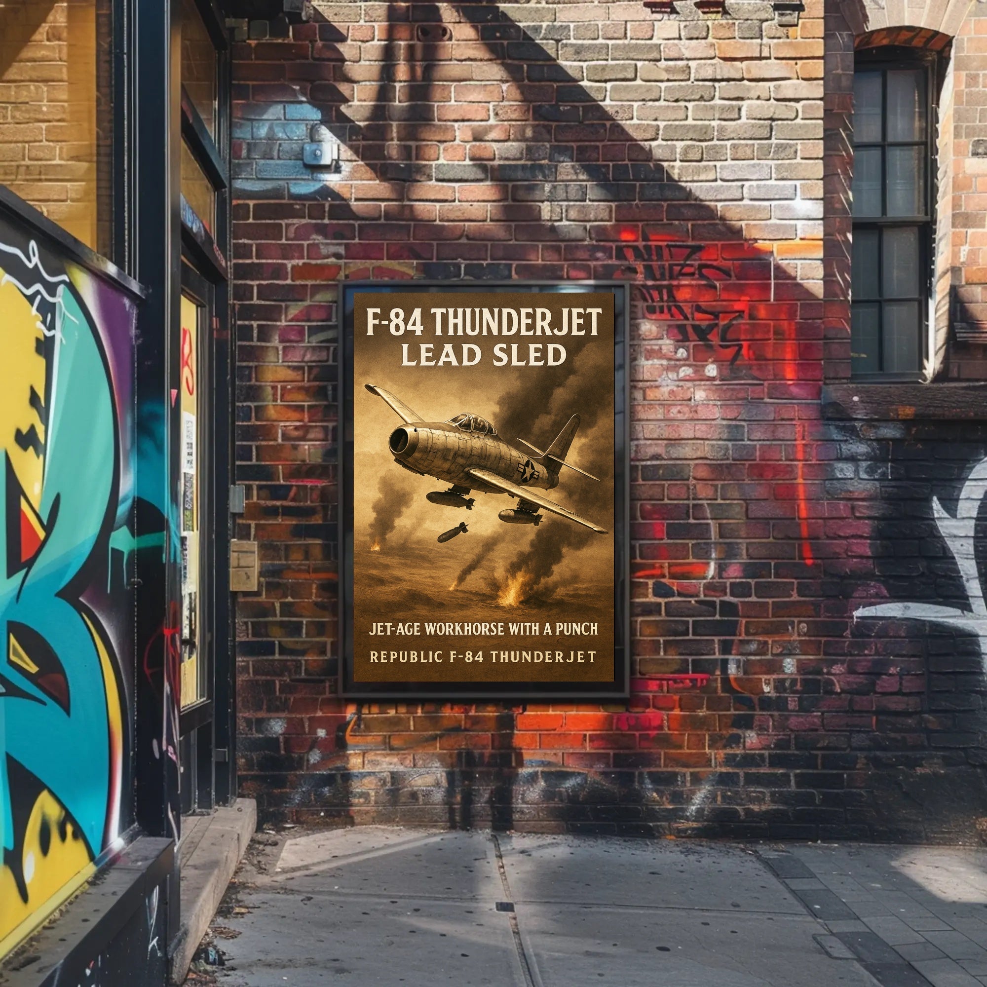 F-84 Thunderjet Jet-Age Workhorse Poster PosterGoat