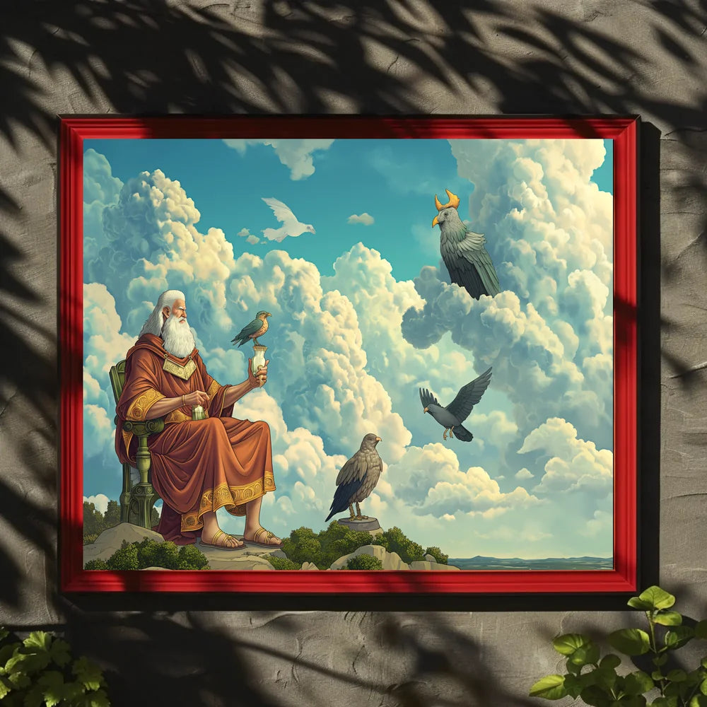 Majestic Mythical Realm Poster with Divine Elder
