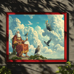 Majestic Mythical Realm Poster with Divine Elder