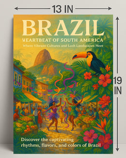 Brazil Heartbeat of South America Poster Art Print PosterGoat