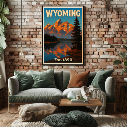 Grand Teton National Park Wyoming Scenic Nature Travel Poster