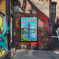 San Francisco Bridge Illustration Poster