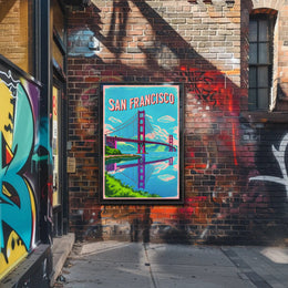 San Francisco Bridge Illustration Poster