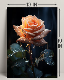 Dew-Kissed Rose Poster PosterGoat