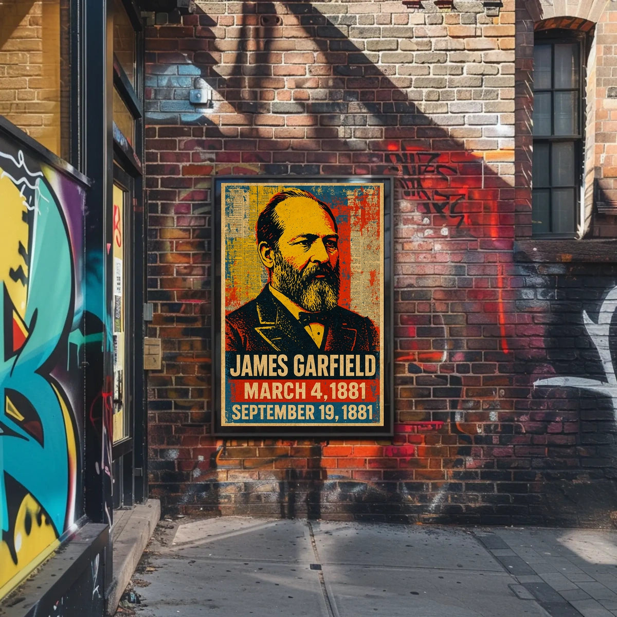 James A. Garfield 20th President of the United States Street Art Mashup Poster