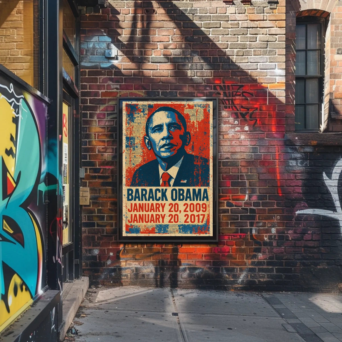 Barack Obama 44th President of the United States Street Art Mashup Poster