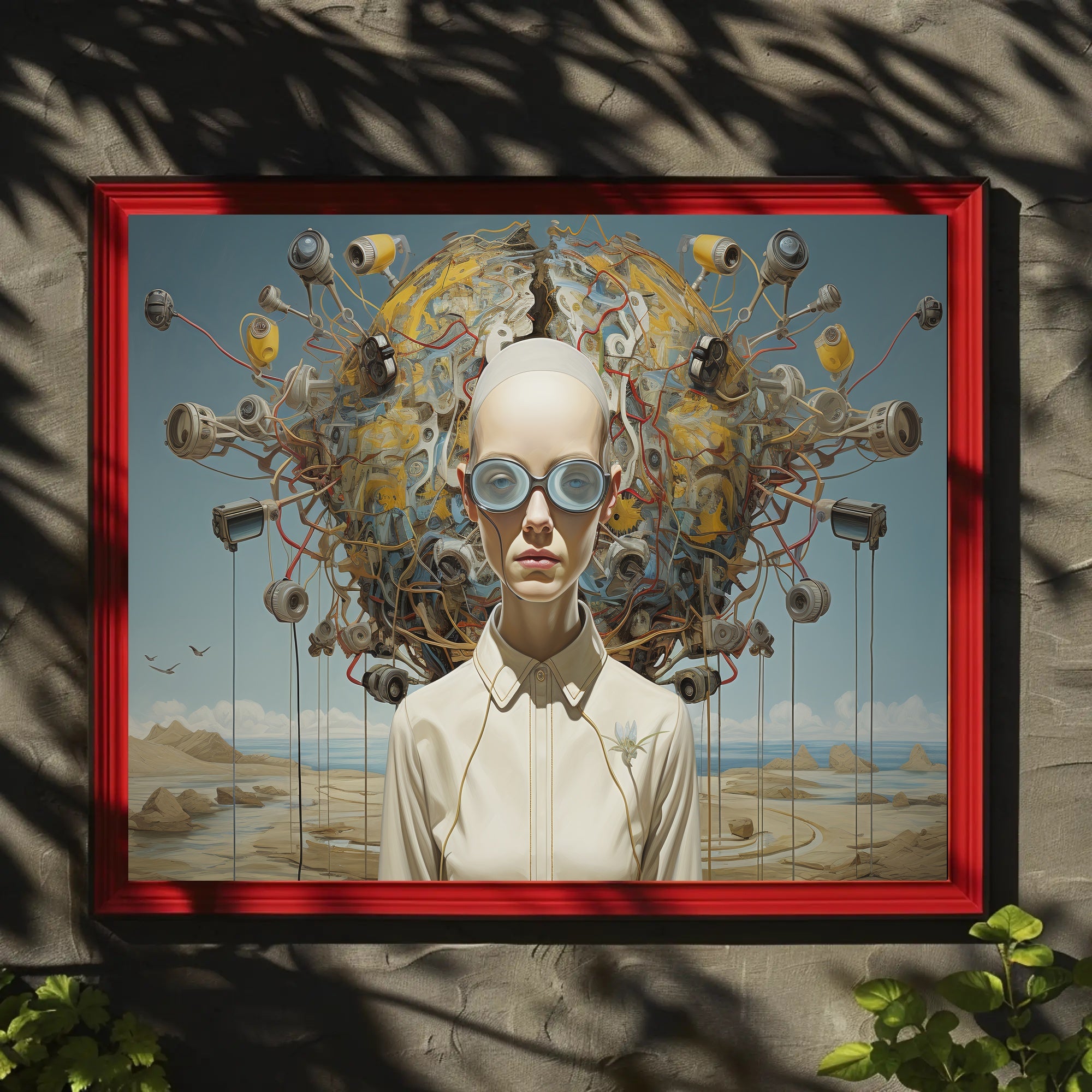 Futuristic Surveillance Sci-Fi Art Print: A Surreal Poster