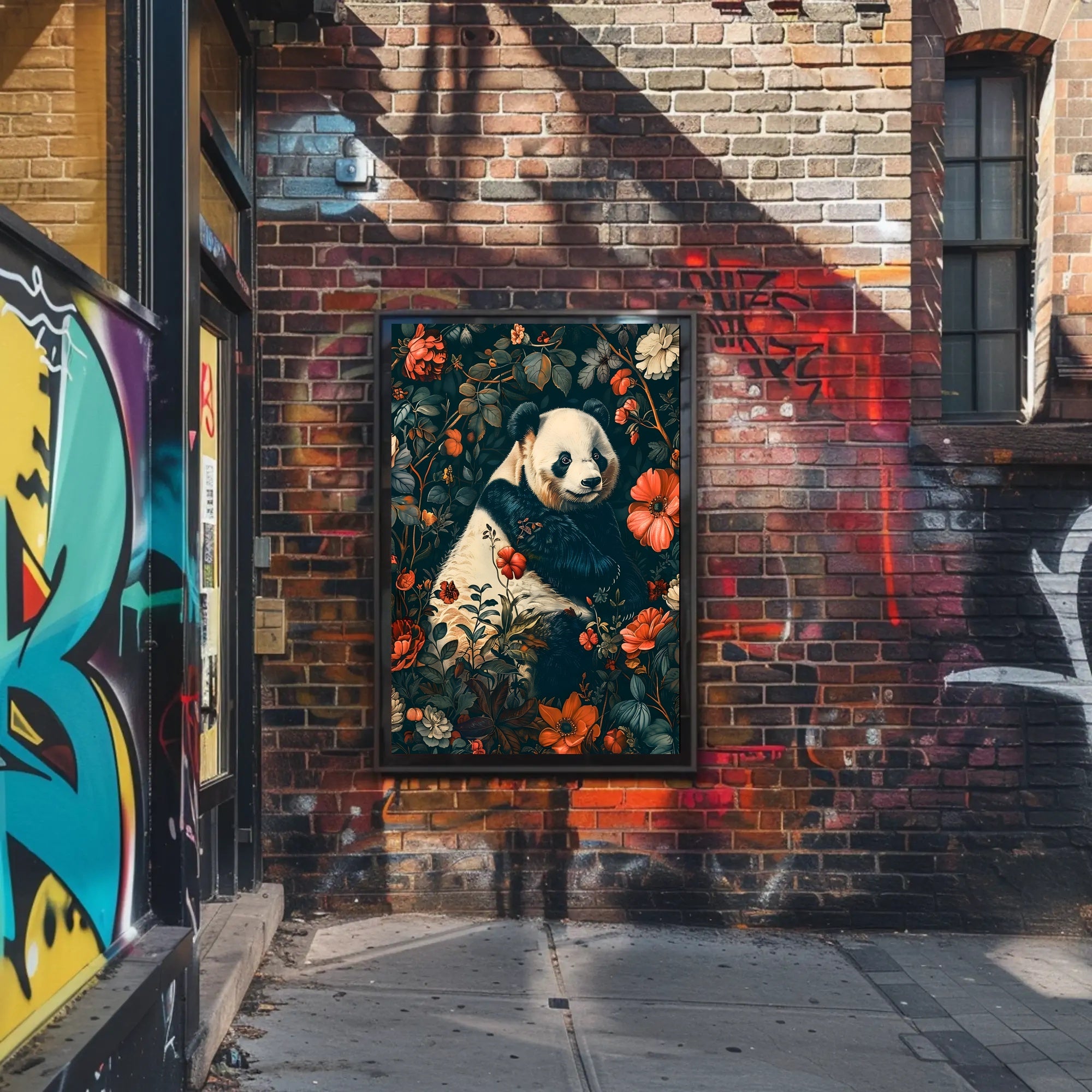 Peaceful Panda in a Botanical Wonderland Animal Poster