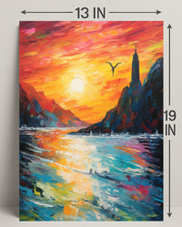 Radiant Sunset Over The Sea Poster