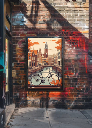 Amsterdam Canal Serene Autumn Travel Poster