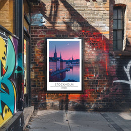 Serene Evening View of Stockholm Urban Cityscape Poster