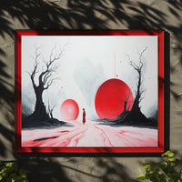 Surreal Red Spheres Abstract or Artistic Poster