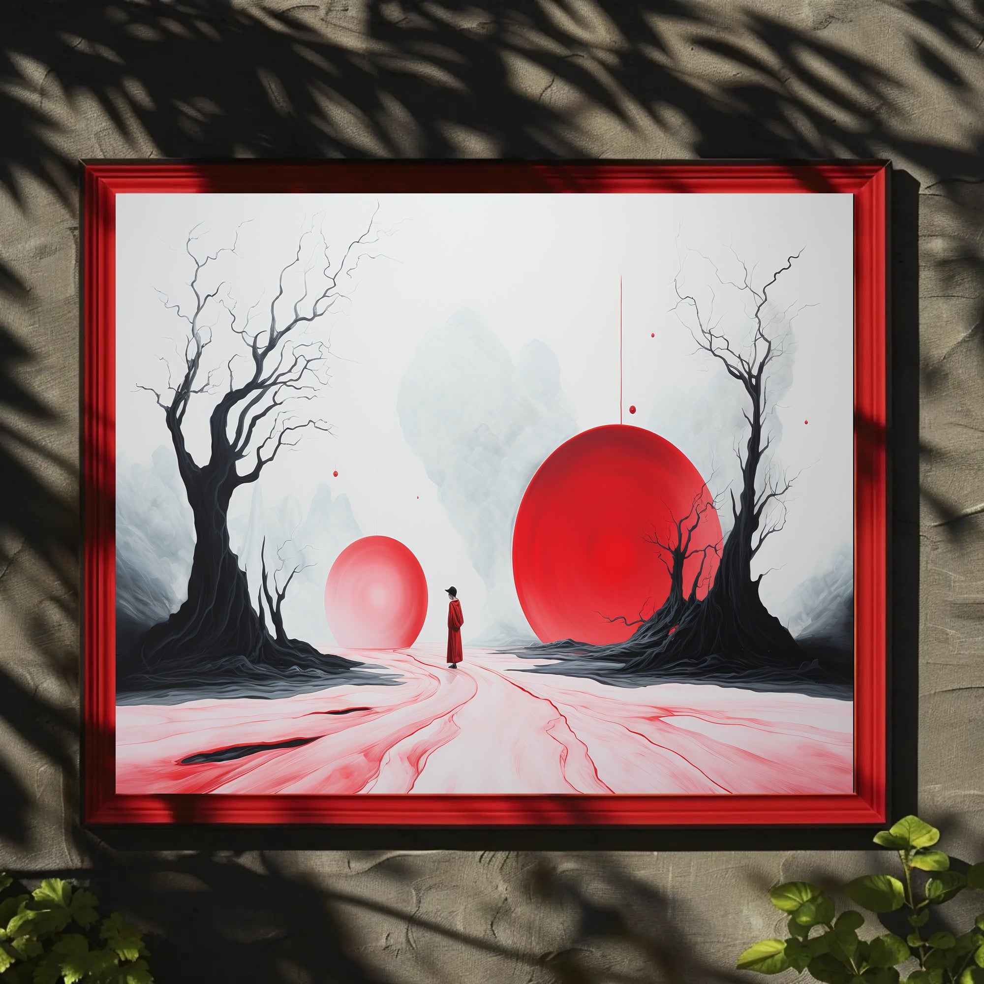 Surreal Red Spheres Abstract or Artistic Poster