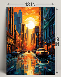 Urban Sunset Symphony Poster PosterGoat