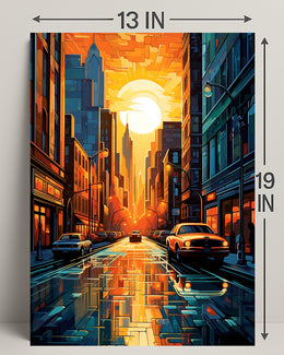Urban Sunset Symphony Poster PosterGoat