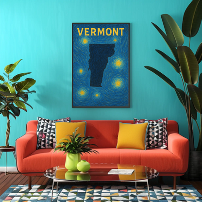 Vermont Starry Night Poster