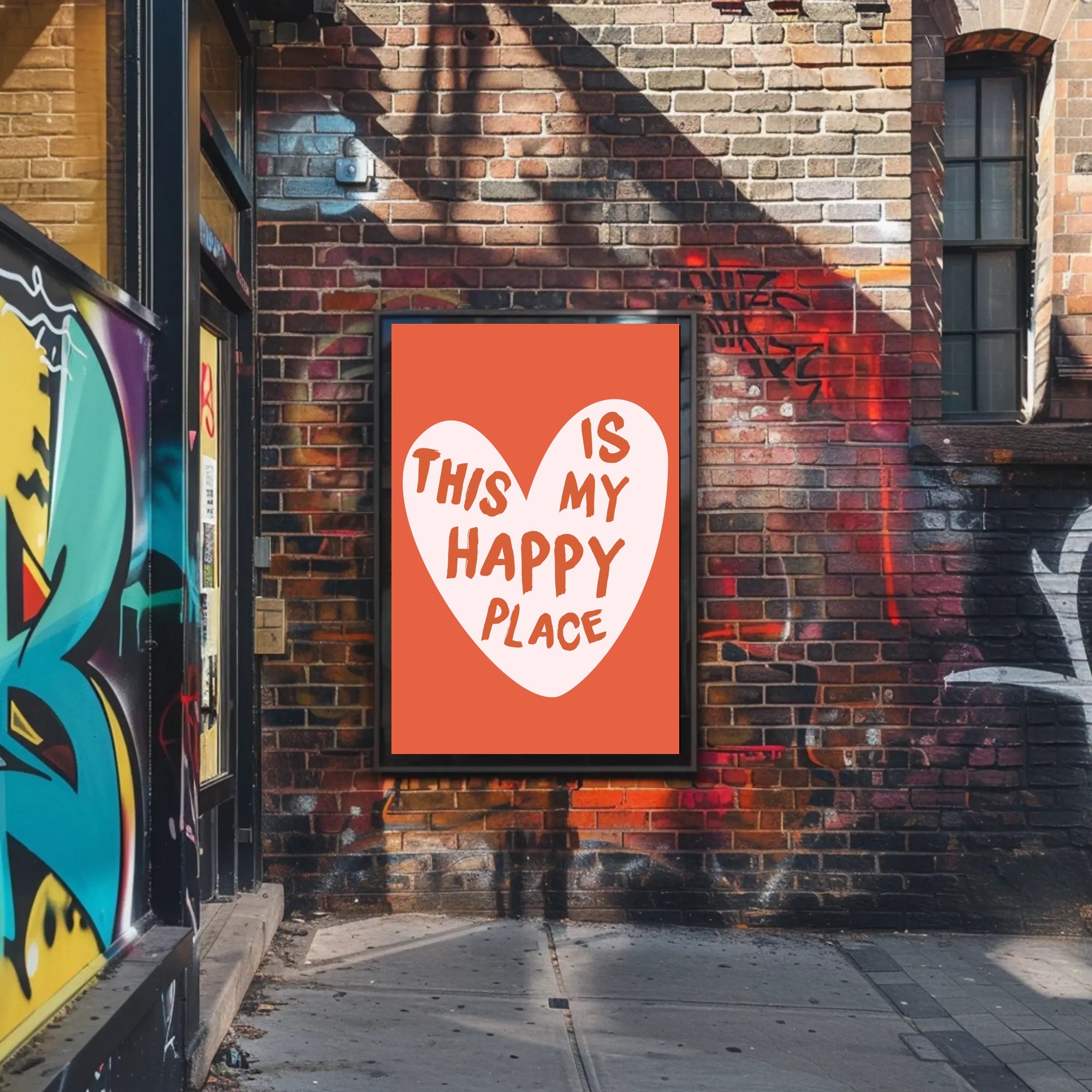 Heart-Shaped Happy Place Motivational or Quote Poster PosterGoat