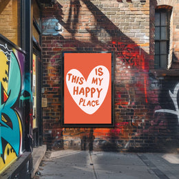 Heart-Shaped Happy Place Motivational or Quote Poster PosterGoat