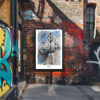 Watercolor Elegance: Pont Alexandre III Urban or Cityscape Poster PosterGoat