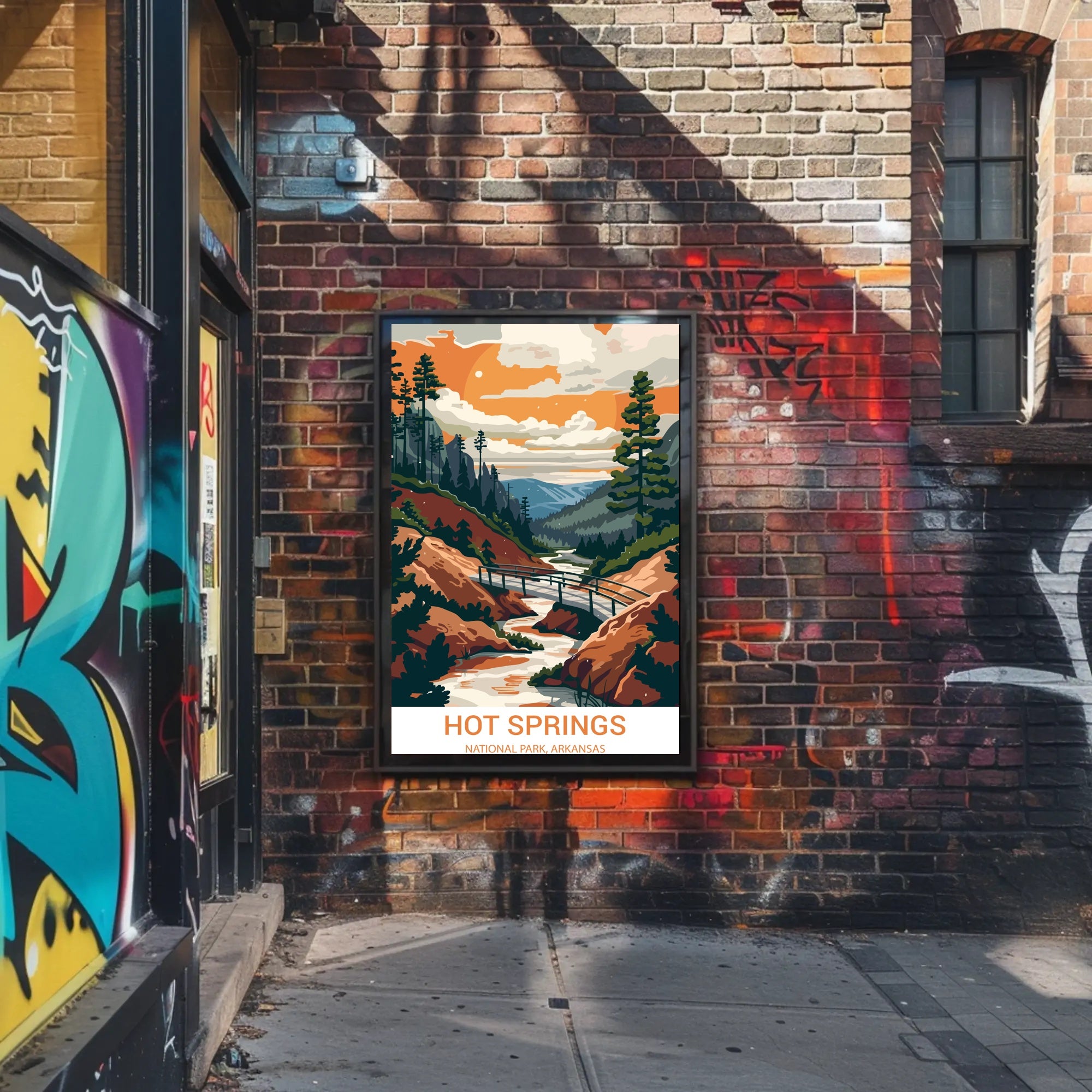Hot Springs National Park Vintage Travel Poster