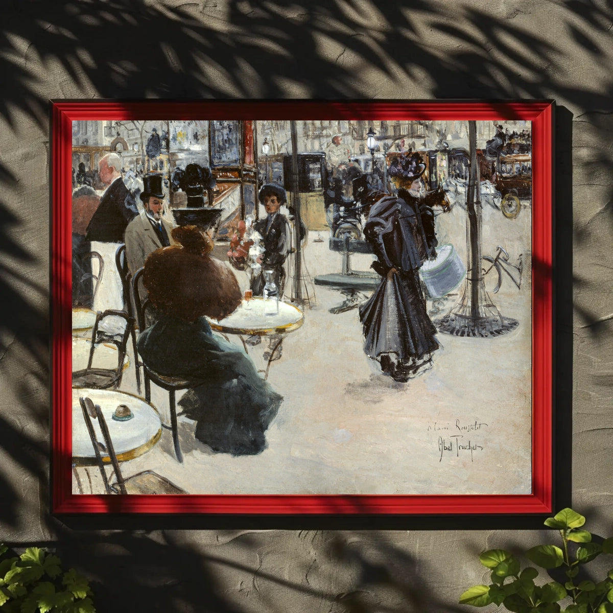 Vintage European Café Life: Impressionistic Art Poster
