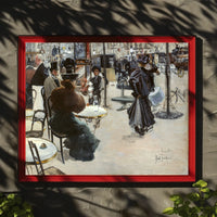 Vintage European Café Life: Impressionistic Art Poster