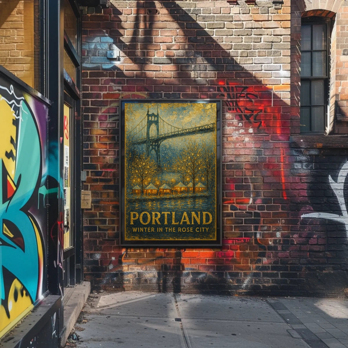 Portland Winter In The Rose City Poster