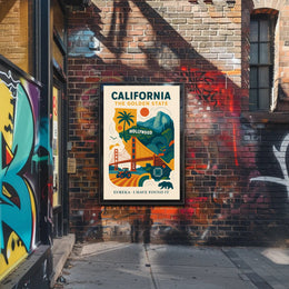 California The Golden State Wall Art Print PosterGoat