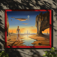 Surreal Desert Dreamscape: Futuristic Sci-Fi Poster