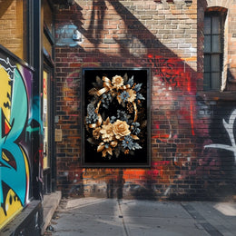 Luxurious Floral Wreath Artwork Print - Abstract or Artistic Poster