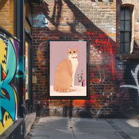 Regal Cat Portrait Poster Vintage Animal Wall Art